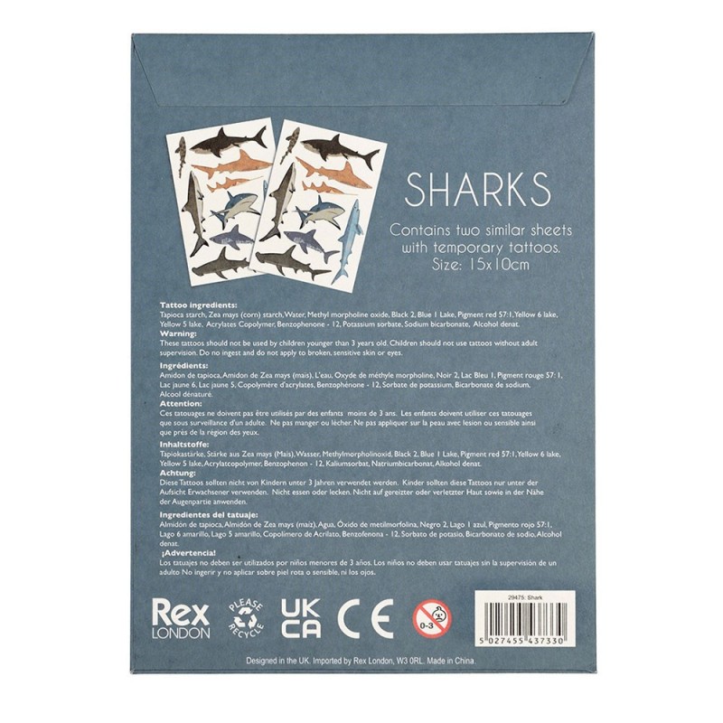 Kindertattoo Set Haie