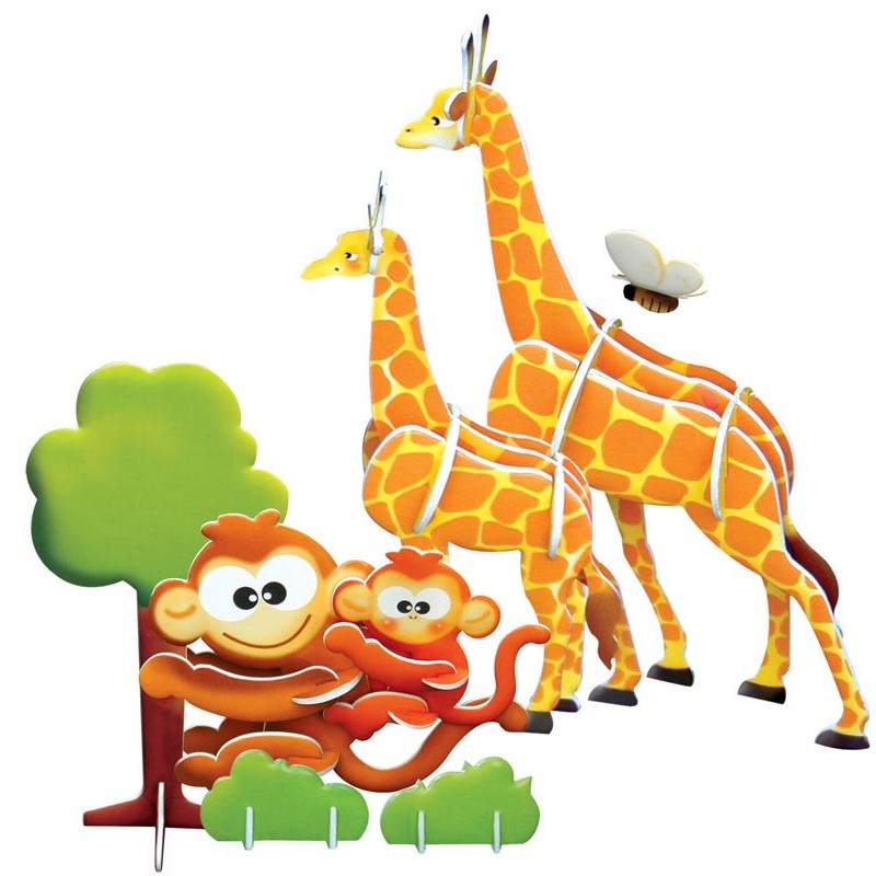 3D Puzzle Affe & Giraffe