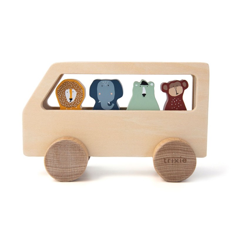 Holzbus mit Tieren