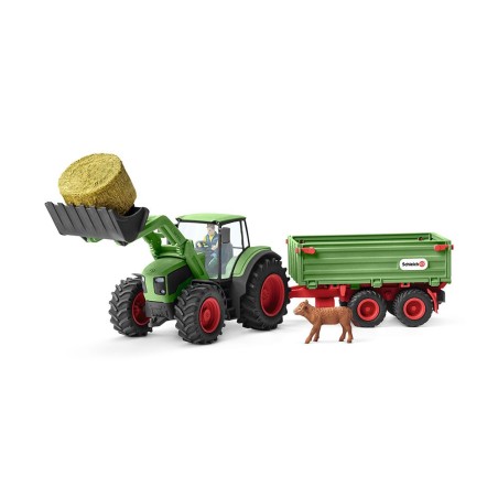 Schleich Bauernhof Traktor mit Anhänger