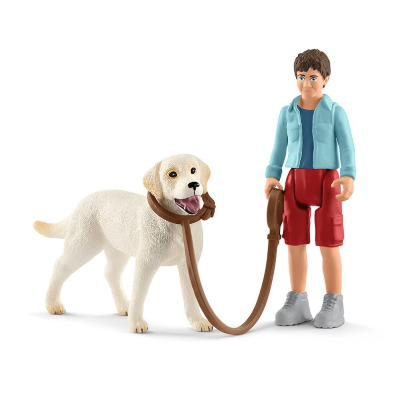 Schleich Spaziergang mit Labrador Retriever