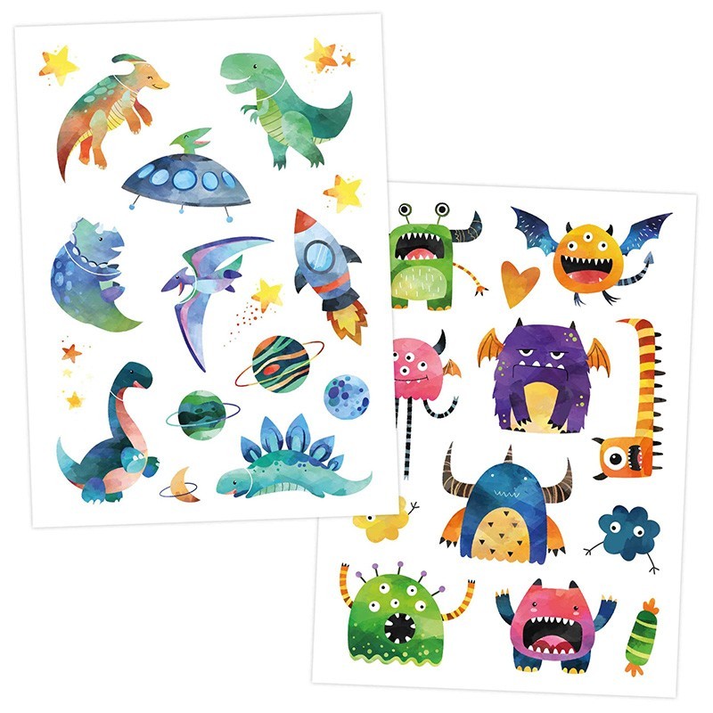 Kindertattoo Set Metallic Bagger, Dino & Co.
