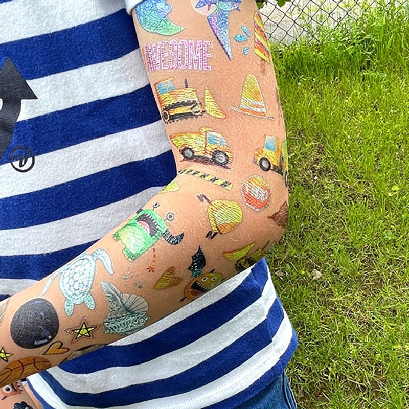 Kindertattoo Set Metallic Bagger, Dino & Co.