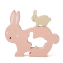 Holztier Puzzle Mrs. Hase rosa