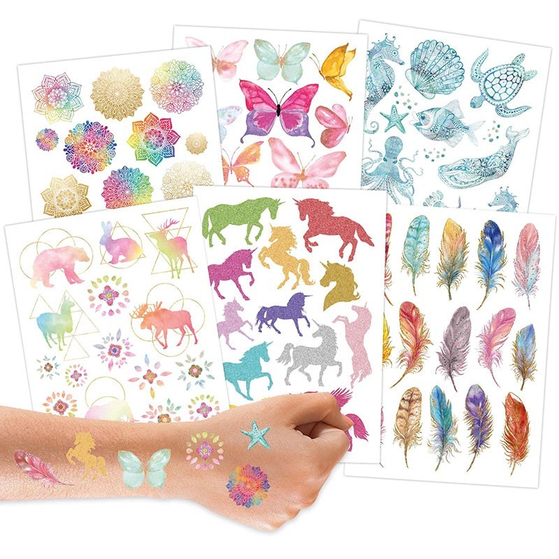 Kindertattoo Set Metallic Pferde & Mandalas