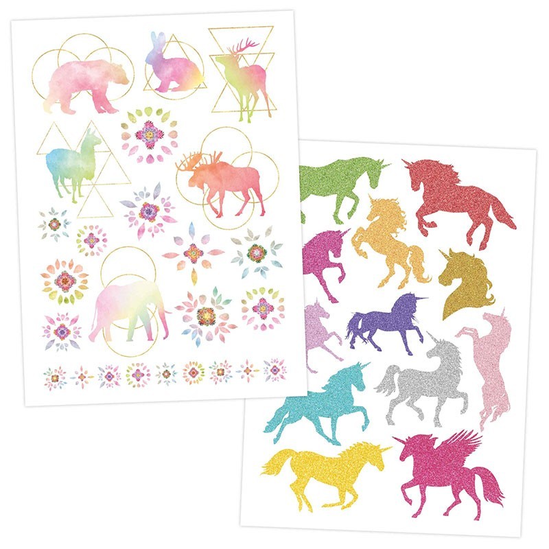 Kindertattoo Set Metallic Pferde & Mandalas