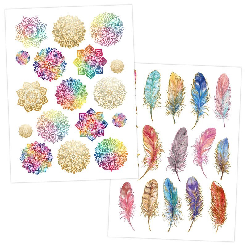 Kindertattoo Set Metallic Pferde & Mandalas