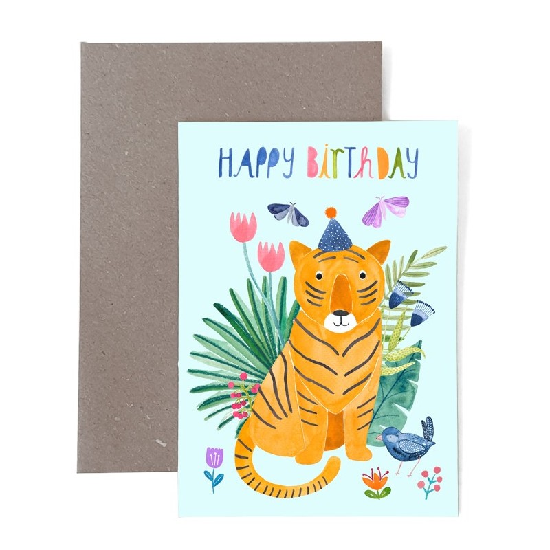 Geburtstagskarte Happy Birthday Tiger
