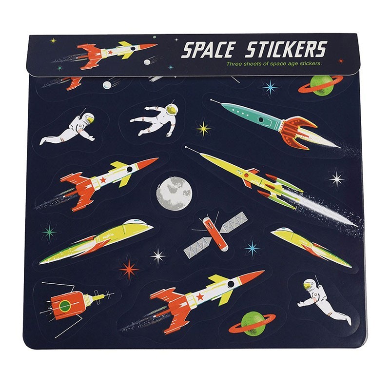 Sticker Weltraum Space Age bunt