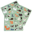 Sticker Nine Lives Katzen bunt