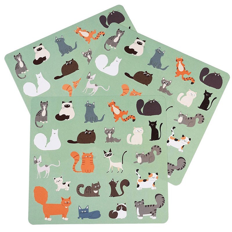 Sticker Nine Lives Katzen bunt