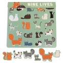Sticker Nine Lives Katzen bunt
