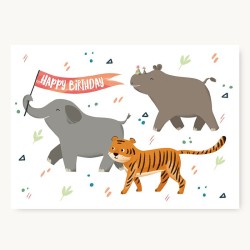 Geburtstagskarte Tierparade