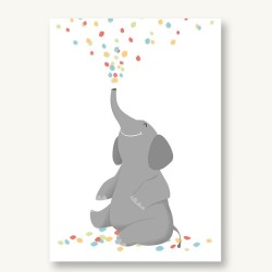 Geburtstagskarte Elefant Konfetti