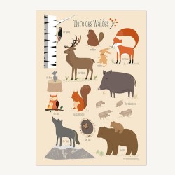 Tiere des Waldes Poster