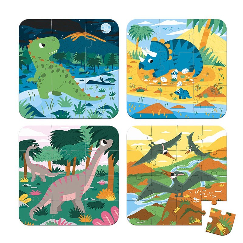 Puzzle Set Dinosaurier von Janod