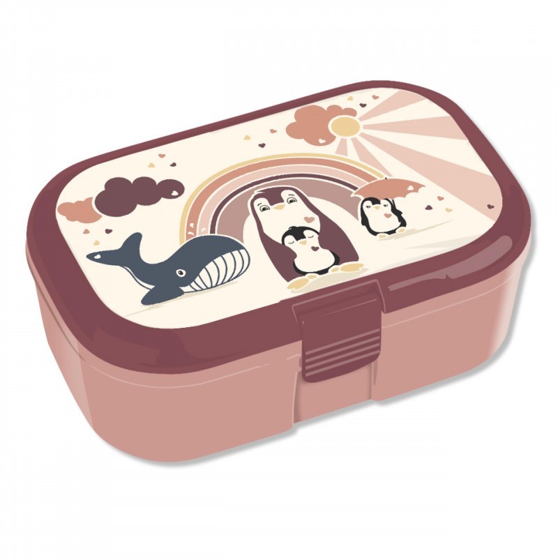Znünibox Pinguine pastell rosa