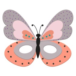Maske Schmetterling aus Filz bunt