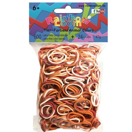 Rainbow Loom® Gummibänder tierfarben mix