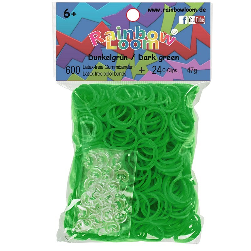 Rainbow Loom® Gummibänder dunkelgrün opaque
