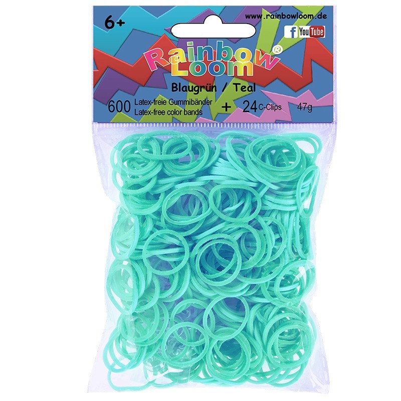 Rainbow Loom® Gummibänder blaugrün opaque