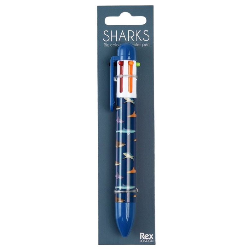 Kugelschreiber Haie mit 6 Farben