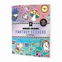 Kawaii Mal- und Stickerbuch Fantasie