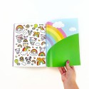 Kawaii Mal- und Stickerbuch Regenbogen