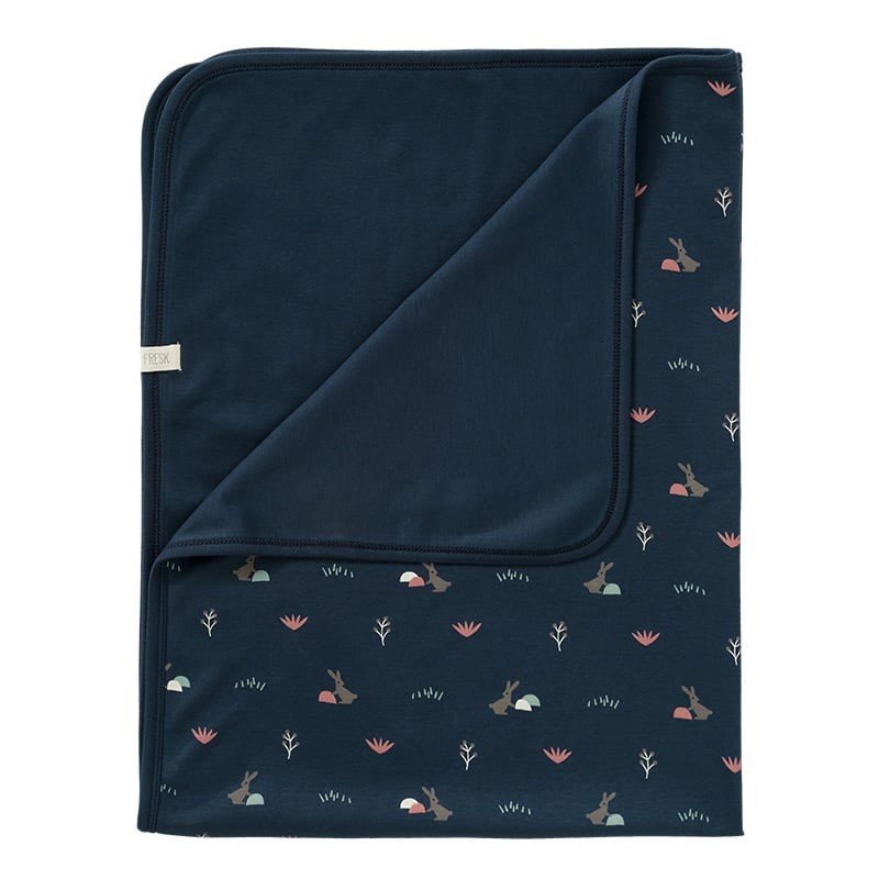 Babydecke Hase blau von Fresk