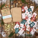 Adventskalender zum Befüllen Zahlenkärtchen grün-bordeaux