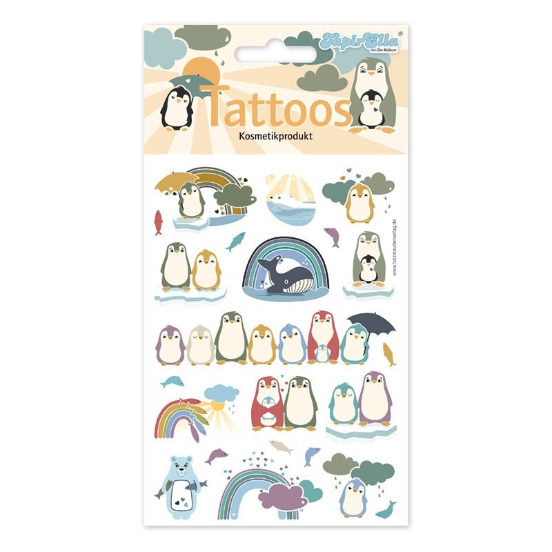 Kindertattoo Set Pinguin Familie