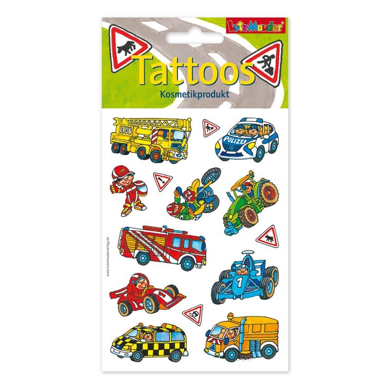 Kindertattoo Set Fahrzeuge