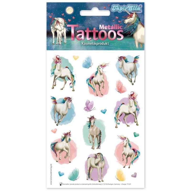Kindertattoo Set Metallic Einhorn Lunabelle