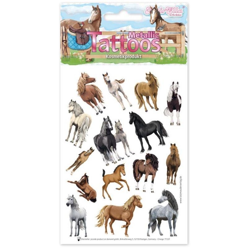 Kindertattoo Set Metallic Pferde
