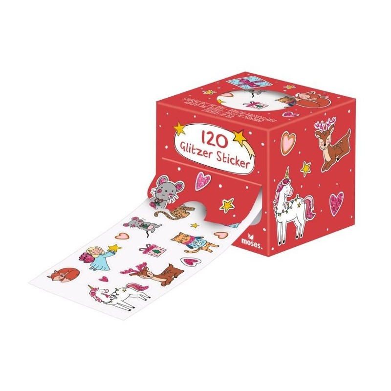 Sticker von der Rolle Weihnachtsfreunde rot