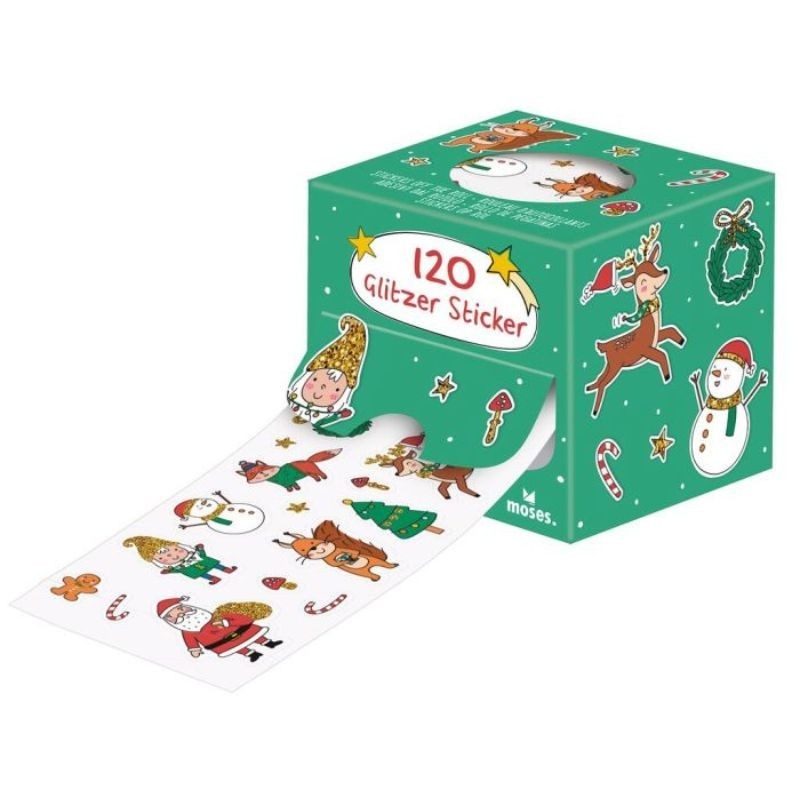 Sticker von der Rolle Weihnachtsfreunde grün