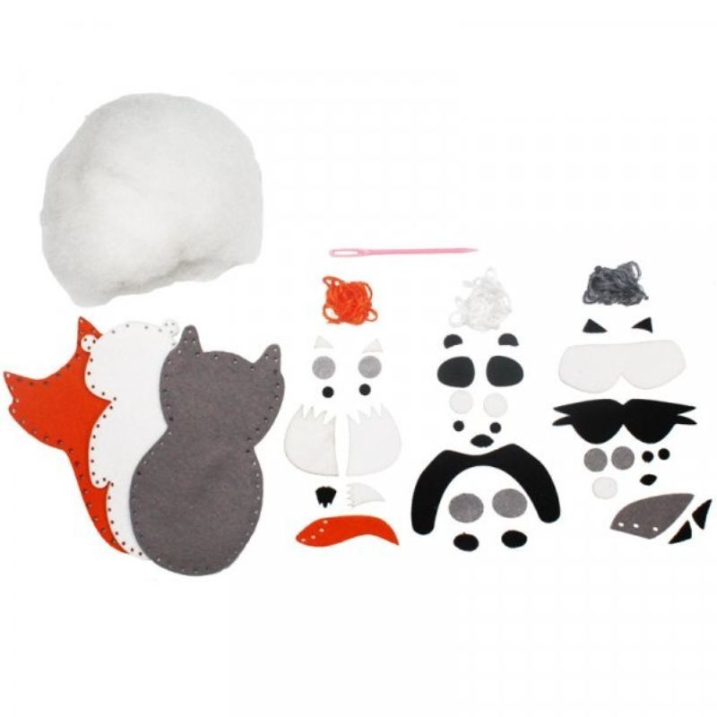 Filz Nähset Fuchs, Panda & Waschbär