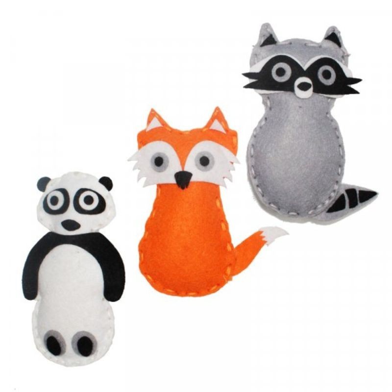 Filz Nähset Fuchs, Panda & Waschbär