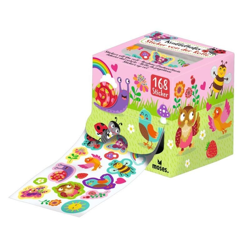 Sticker von der Rolle Krabbelkäfer rosa