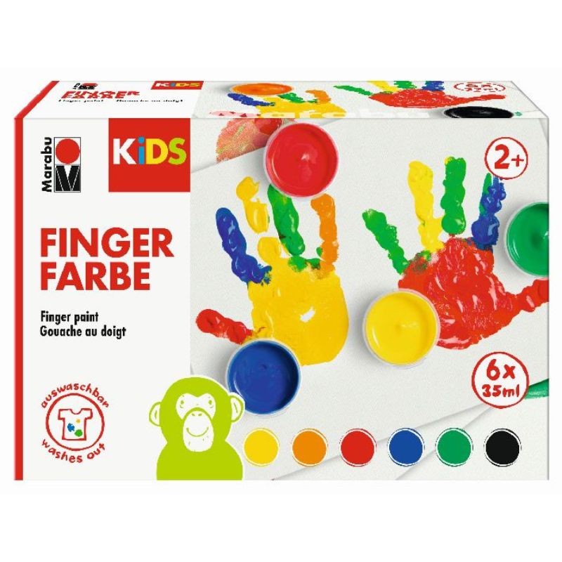 Marabu Kids Fingerfarbe Set mit 6 Farben