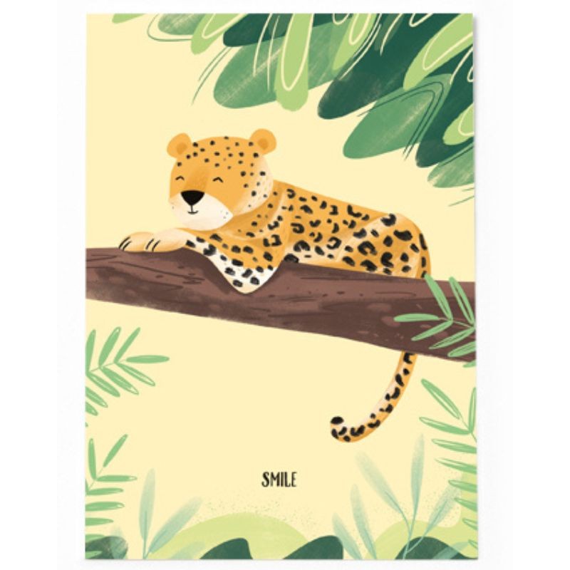 Postkarte Leopard Smile