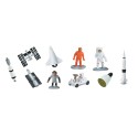 Raumfahrt - Set mit 12 kleinen handbemalten Figuren