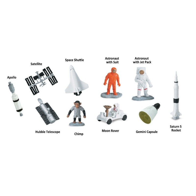 Raumfahrt - Set mit 12 kleinen handbemalten Figuren