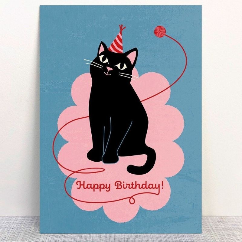 Geburtstagskarte Happy Birthday Katze