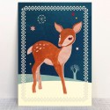 Postkarte Reh im Schnee von Monimari