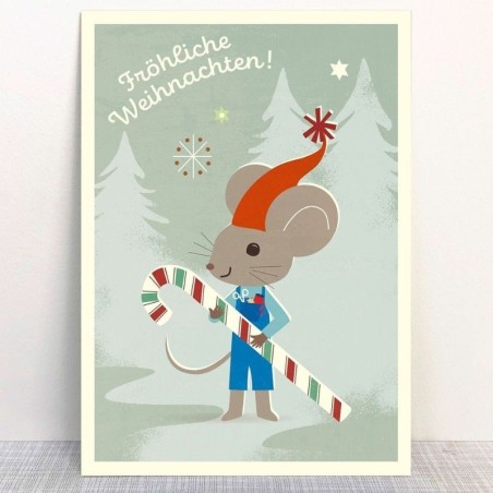 Postkarte Weihnachten Zuckermaus