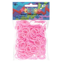 Rainbow Loom® Silikonbänder glitzer pink