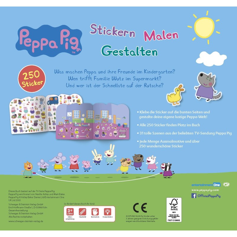 Peppa Pig Stickern - Malen - Gestalten mit 250 Stickern