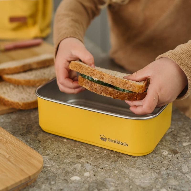 Lunchbox Edelstahl Smikkels gelb