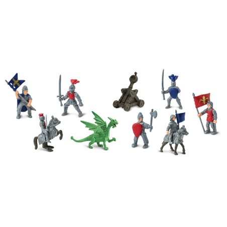 Ritter & Drachen - Set mit 11 kleinen handbemalten Figuren